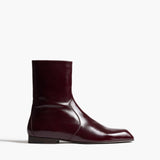 Khaite - Colt Ankle Boot in Bordeaux Glazed Leather