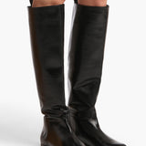 Khaite - Colt Knee - High Boot in Black Glazed Leather
