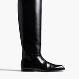 Khaite - Colt Knee - High Boot in Black Glazed Leather