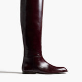Khaite - Colt Knee - High Boot in Bordeaux Glazed Leather