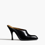 Khaite - Colt Mule in Black Glazed Leather