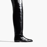 Khaite - Colt Over - the - Knee Boot in Black Glazed Leather