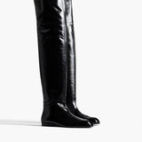 Khaite - Colt Over - the - Knee Boot in Black Glazed Leather