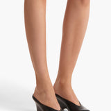 Khaite - Colt Wedge in Black Glazed Leather