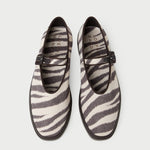 Cooper Mary Jane sneaker in dark brown zebra canvas
