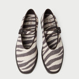 Cooper Mary Jane sneaker in dark brown zebra canvas