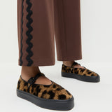 Loeffler Randall - Cooper Leopard Velvet Mary Jane Sneaker