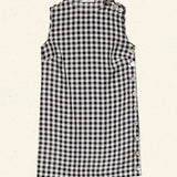 DÔEN - CORALIE DRESS -- BLACK MARILYN GINGHAM