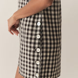 DÔEN - CORALIE DRESS -- BLACK MARILYN GINGHAM