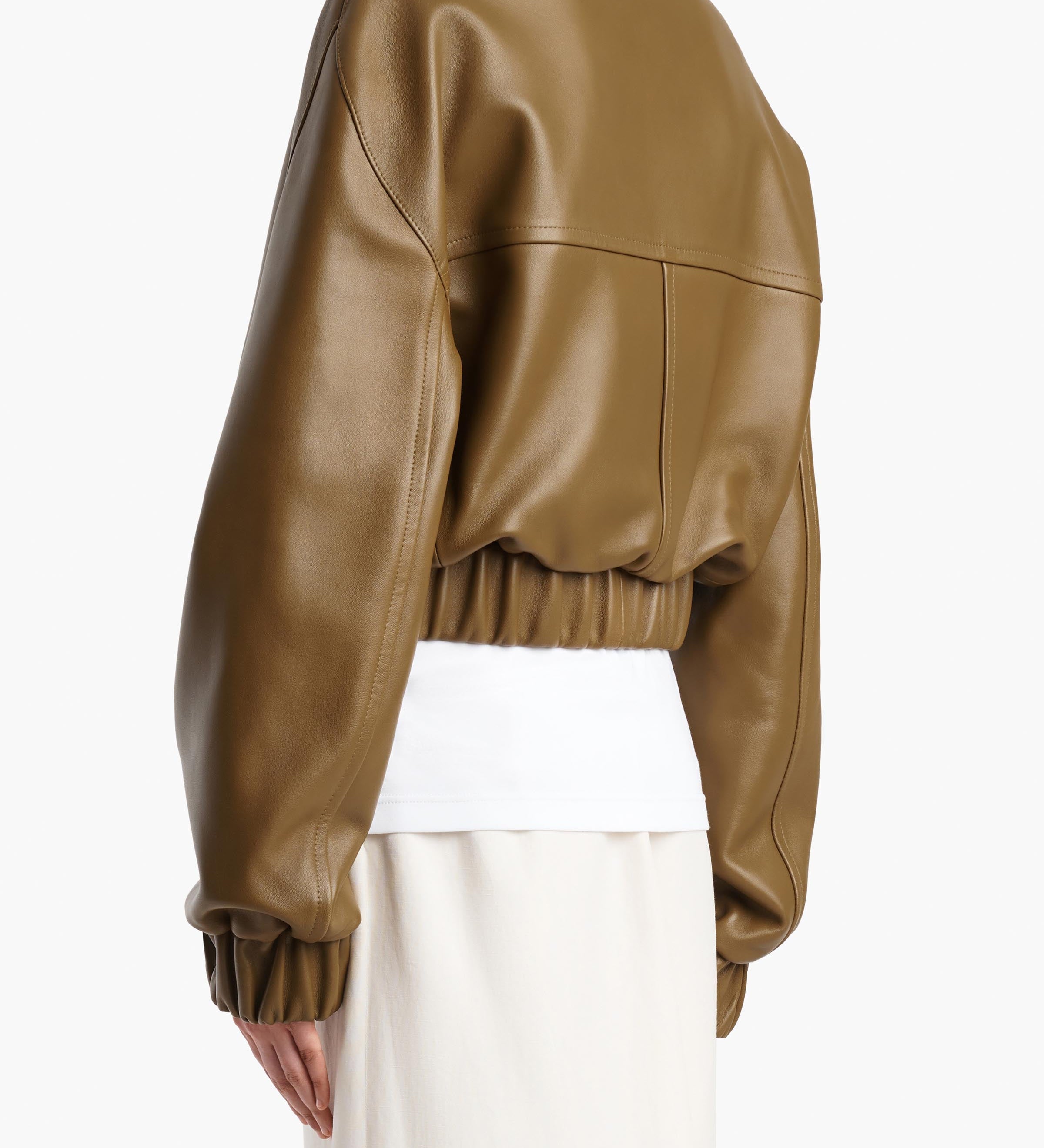 Khaite - Cordan Jacket in Dark Olive Leather