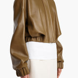 Khaite - Cordan Jacket in Dark Olive Leather