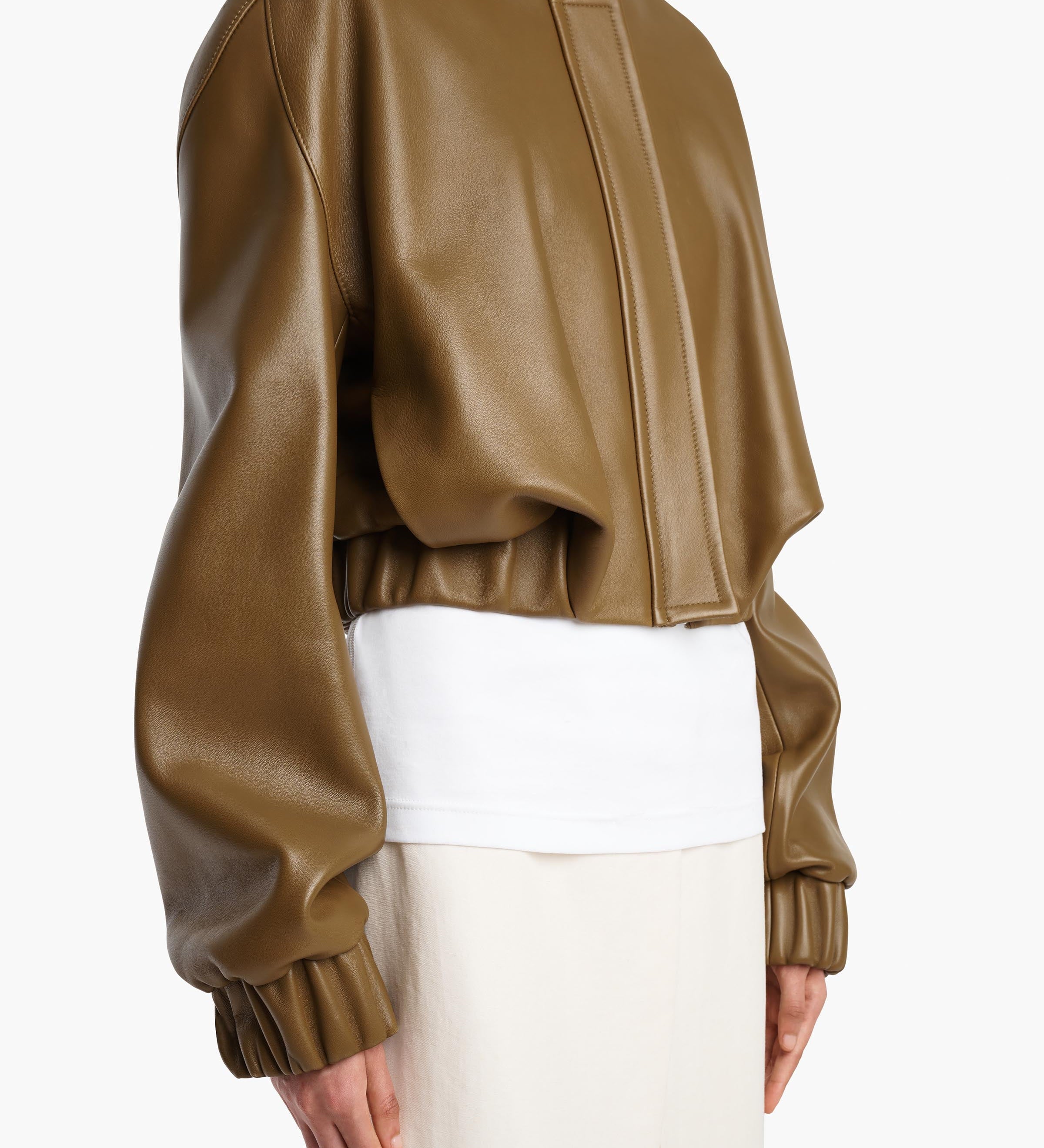 Khaite - Cordan Jacket in Dark Olive Leather