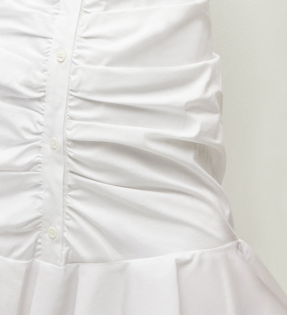 Veronica Beard - Bell Button Down Ruched Shirtdress
