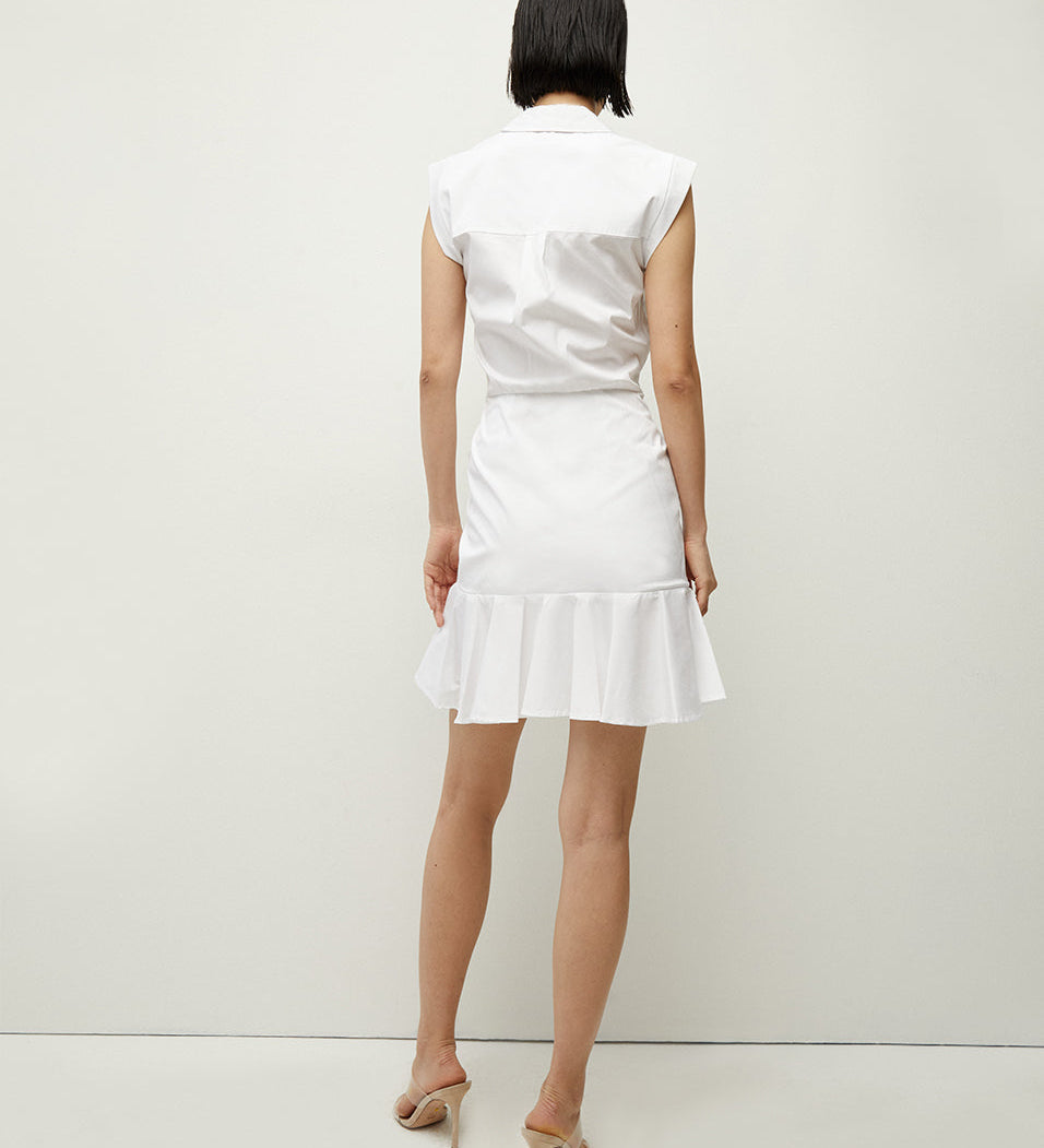 Veronica Beard - Bell Button Down Ruched Shirtdress