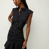 Veronica Beard - Bell Button Down Ruched Shirtdress