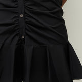 Veronica Beard - Bell Button Down Ruched Shirtdress