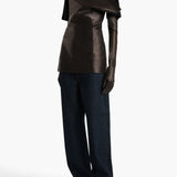 Khaite - Corinne Top in Black Leather