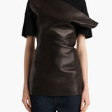 Khaite - Corinne Top in Black Leather