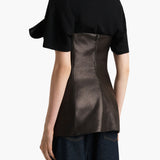 Khaite - Corinne Top in Black Leather