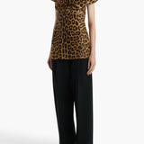 Khaite - Corinne Top in Leopard Print Haircalf