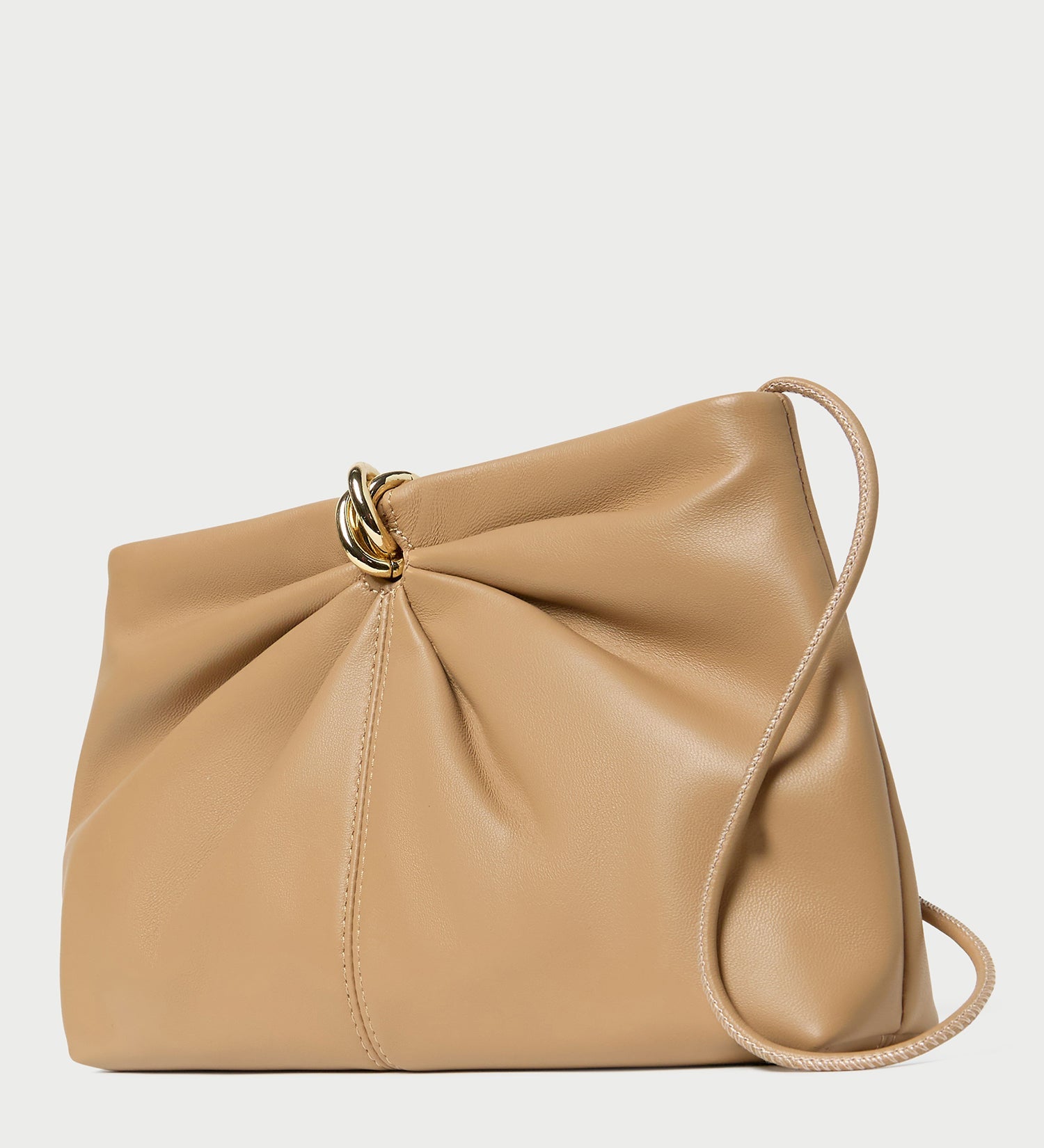 Loeffler Randall - Corrine Khaki Leather Gathered Clutch