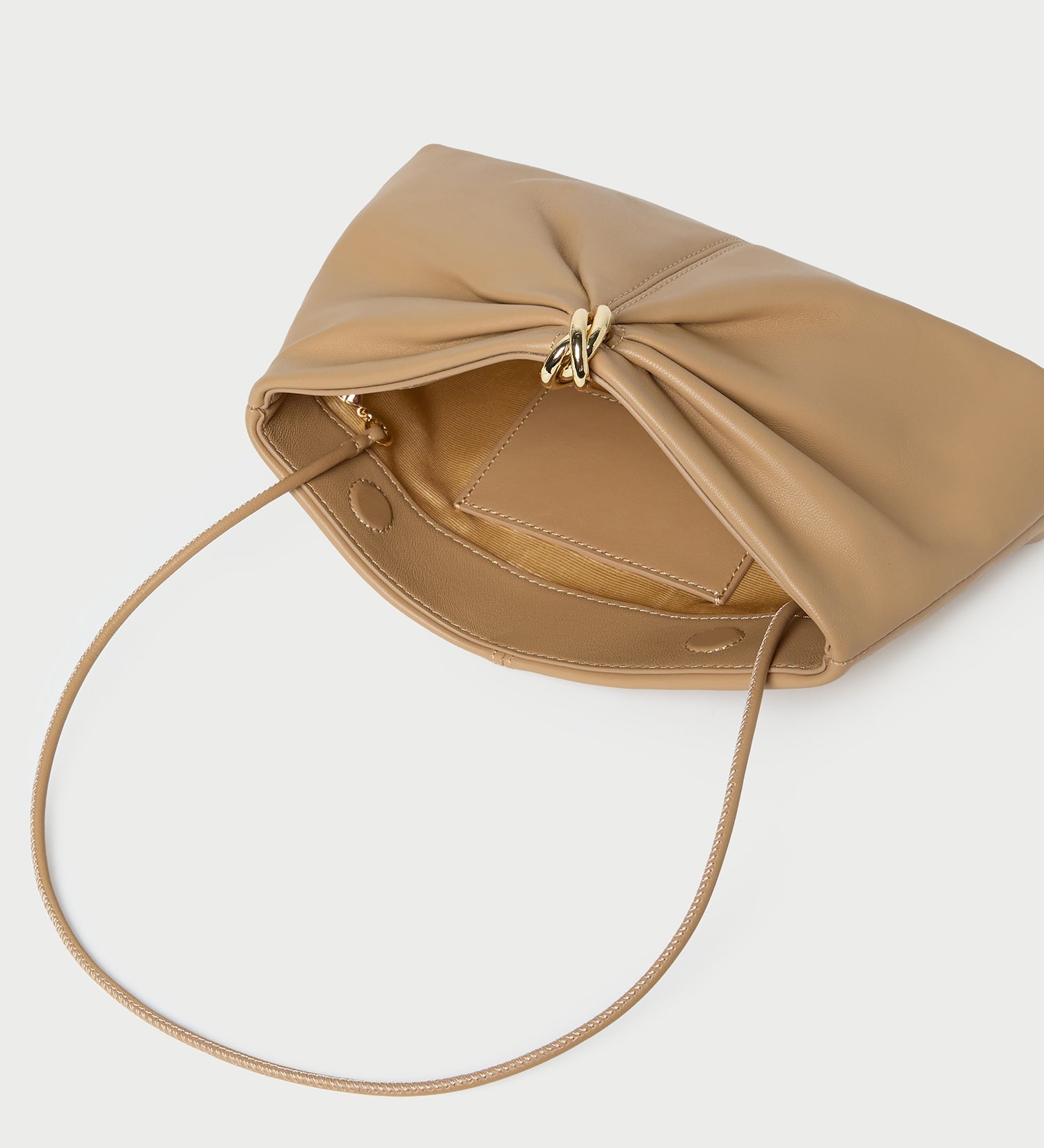 Loeffler Randall - Corrine Khaki Leather Gathered Clutch