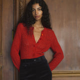 DÔEN - COSETTE CARDIGAN -- CERISE