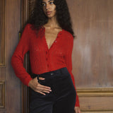 DÔEN - COSETTE CARDIGAN -- CERISE