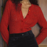 DÔEN - COSETTE CARDIGAN -- CERISE