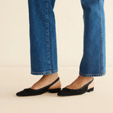 DÔEN - COSSIMA SLINGBACK -- BLACK SUEDE