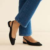 DÔEN - COSSIMA SLINGBACK -- BLACK SUEDE