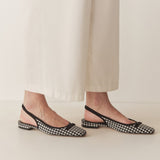 DÔEN - COSSIMA SLINGBACK -- BLACK AND WHITE GINGHAM