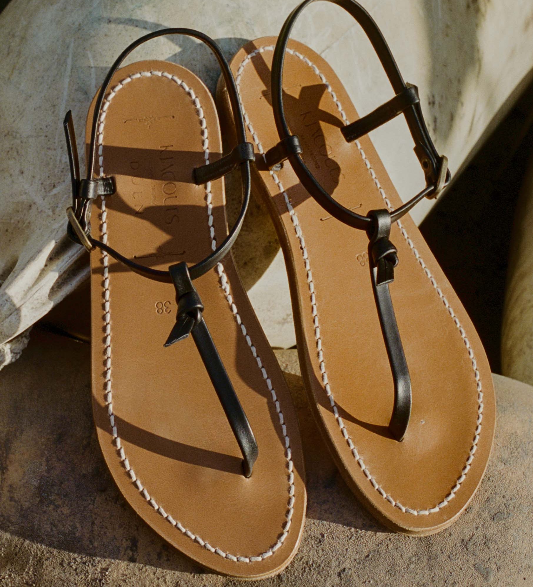 DÔEN - DOEN & K.JACQUES COTE SANDAL -- NOIR