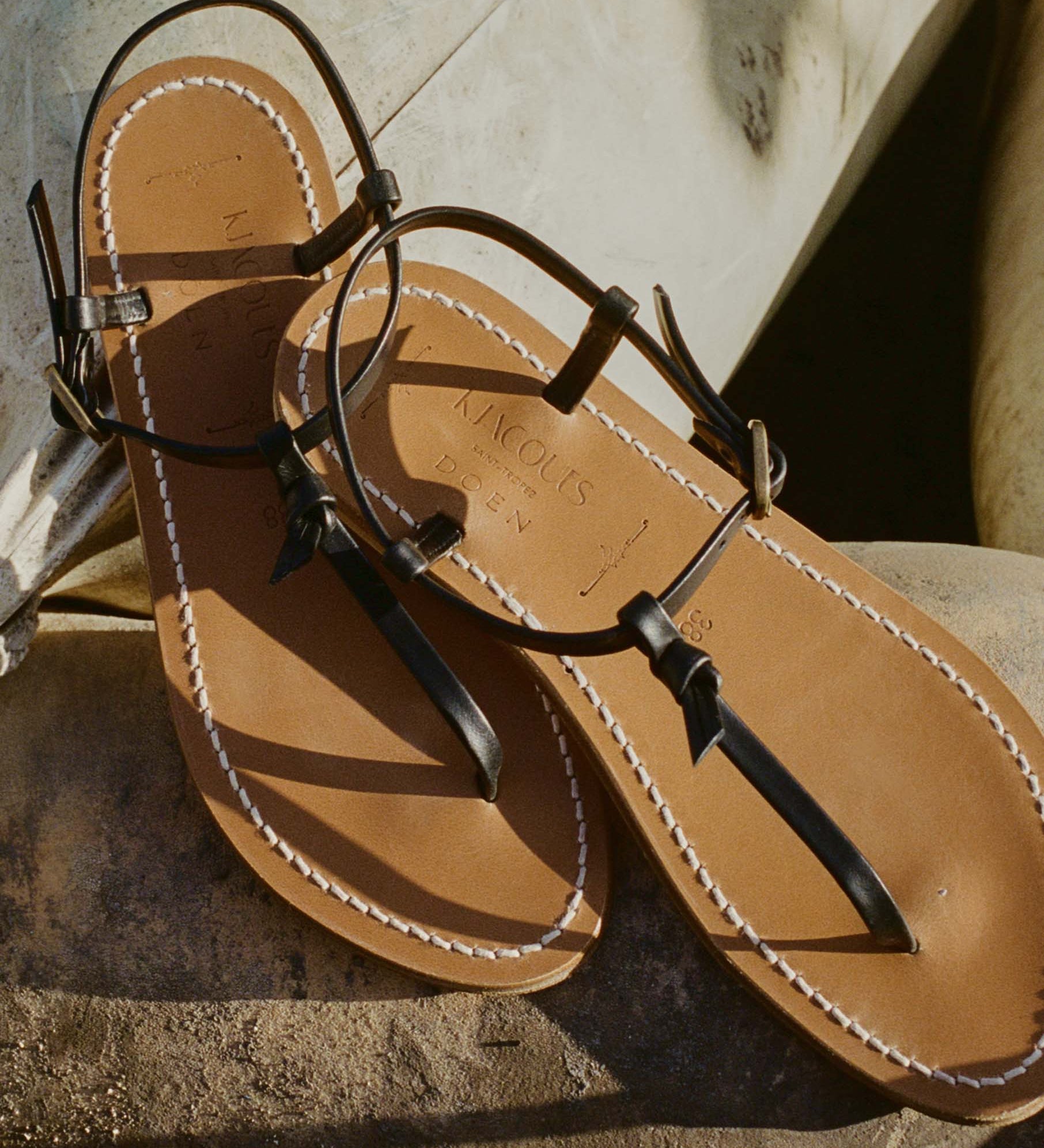 DÔEN - DOEN & K.JACQUES COTE SANDAL -- NOIR