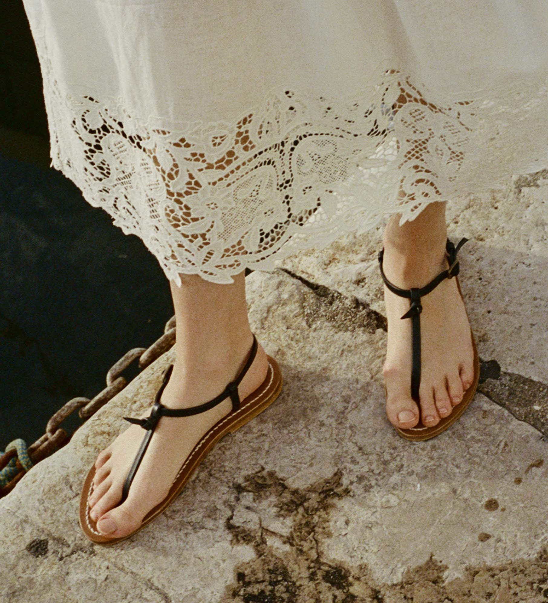 DÔEN - DOEN & K.JACQUES COTE SANDAL -- NOIR