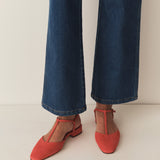 DÔEN - CRISTINA T STRAP FLAT -- FUEGO SUEDE