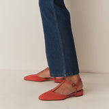 DÔEN - CRISTINA T STRAP FLAT -- FUEGO SUEDE