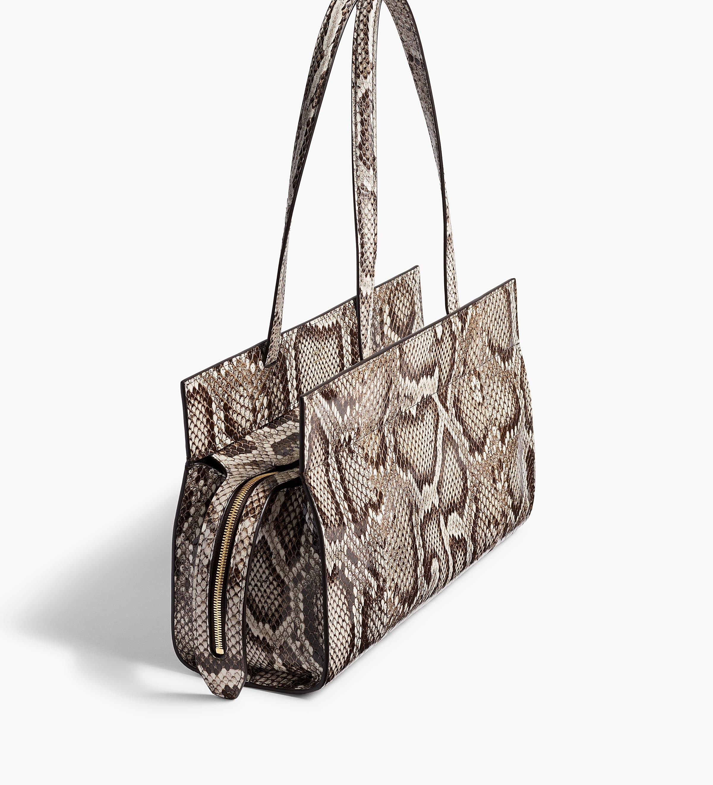 Khaite - Crosby East West Tote in Natural Python