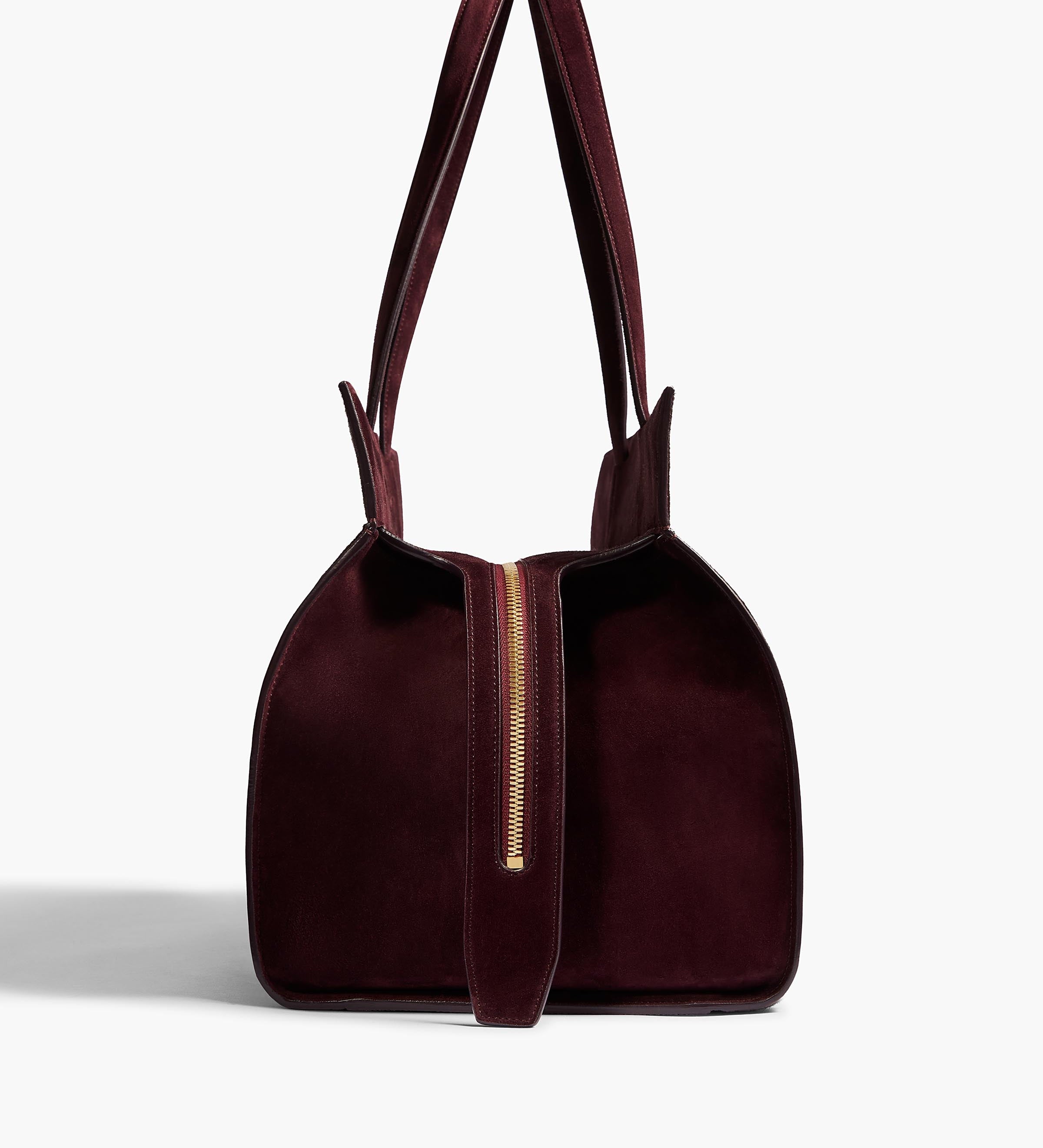 Khaite - Crosby Bag in Rouge Noir Suede