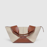 Métier - Market Weekend Bag Natural Linen With Buffalo Cognac