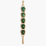 Khaite - Cyclone Stone Bracelet in Antique Gold with Green