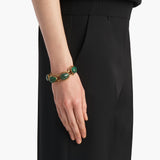 Khaite - Cyclone Stone Bracelet in Antique Gold with Green