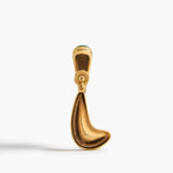 Khaite - Cyclone Earrings in Antique Gold with Green