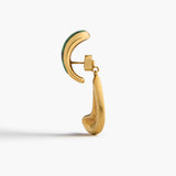 Khaite - Cyclone Earrings in Antique Gold with Green