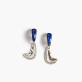 Khaite - Cyclone Earrings in Silver with Blue