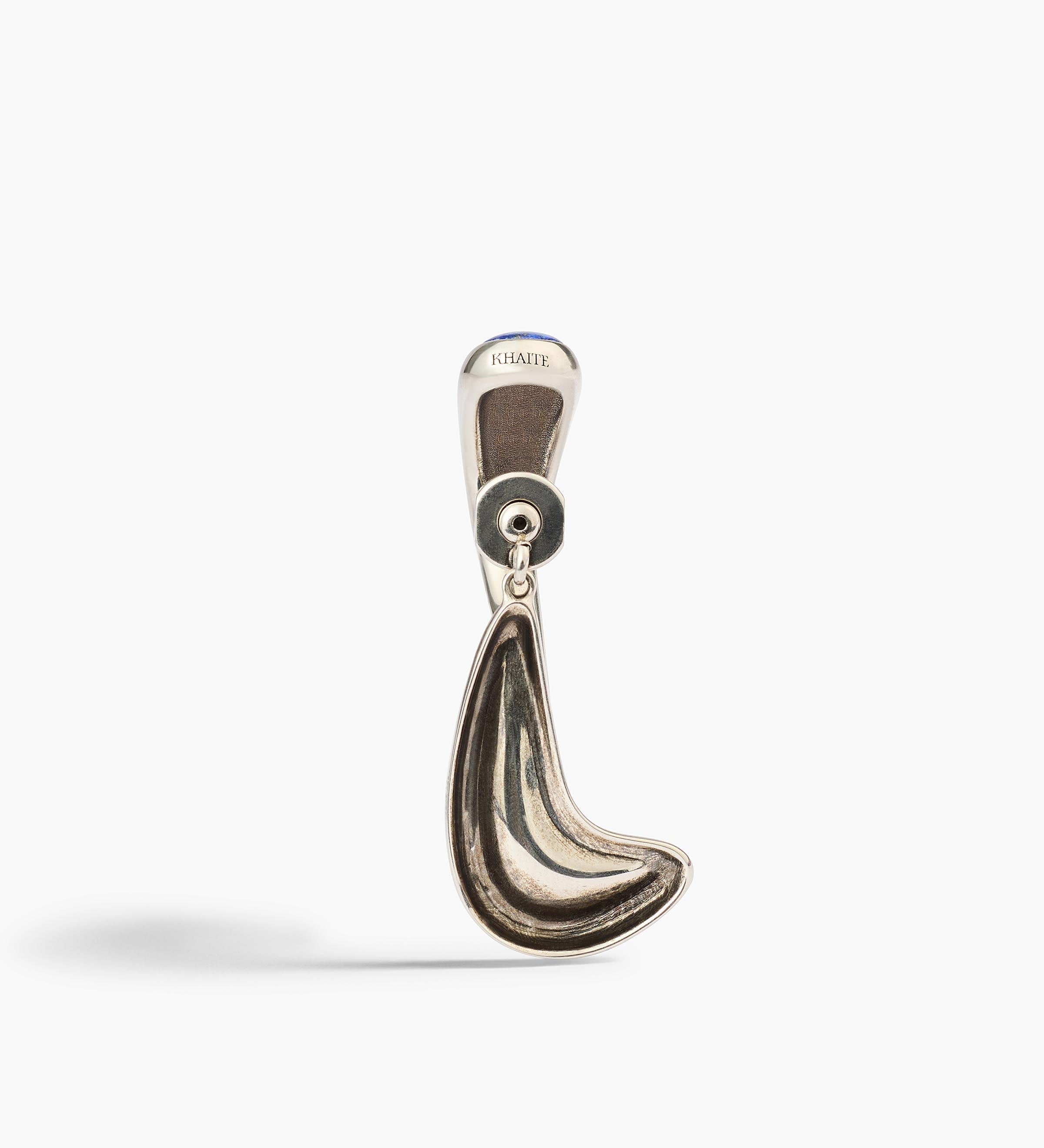Khaite - Cyclone Earrings in Silver with Blue