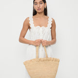 Loeffler Randall - Cyrus Natural Ruffled Woven Tote