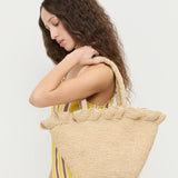 Loeffler Randall - Cyrus Natural Ruffled Woven Tote