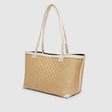 Métier - Cala 32 Woven Sahara With Smooth Calfskin White Sand