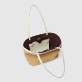 Métier - Cala 32 Woven Sahara With Smooth Calfskin White Sand